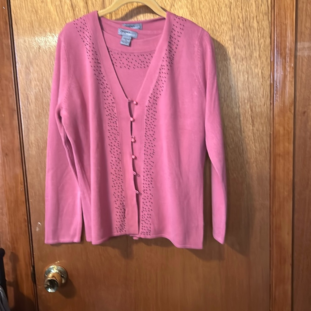 Pink and black cardigan set - size M